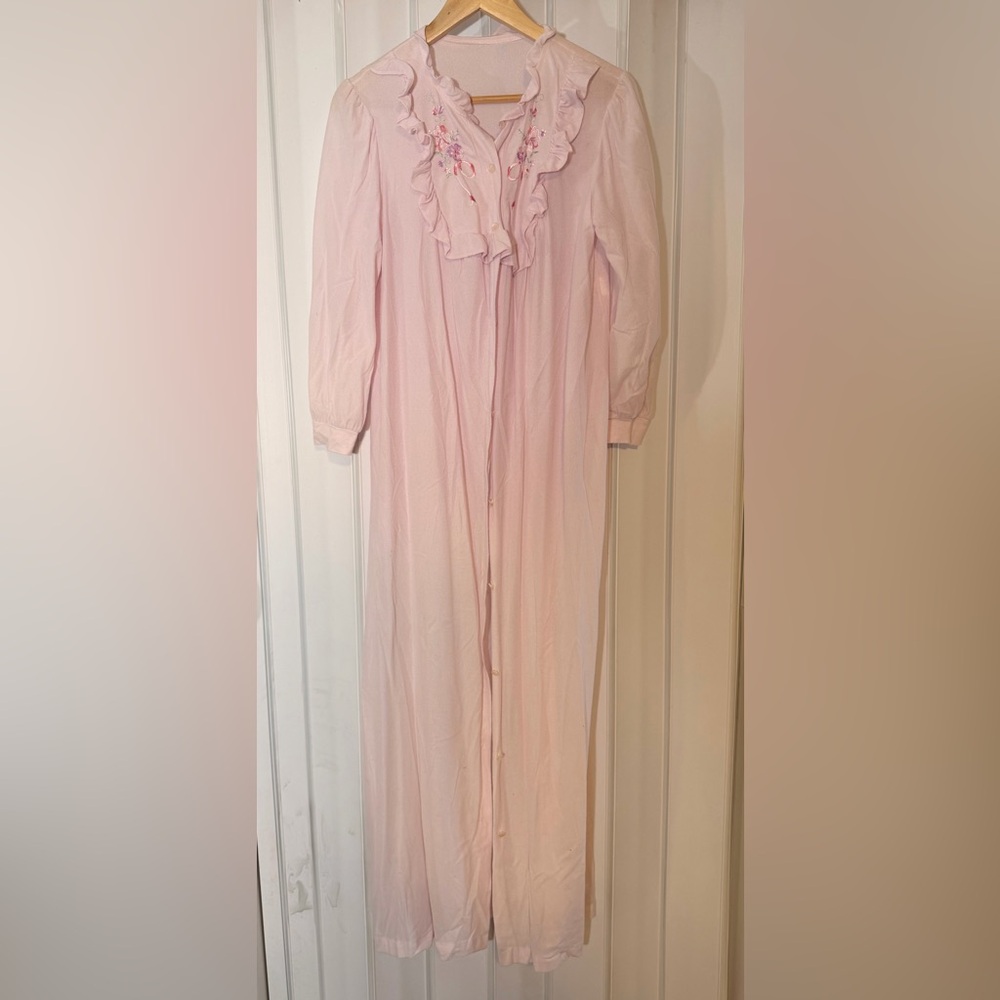 Louis Vuitton Pale Pink Ruffled Long Nightgown